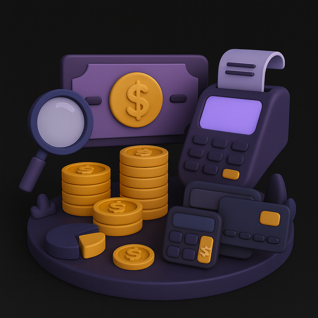 person holding paper near pen and calculator